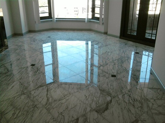 Marble floor after finishing